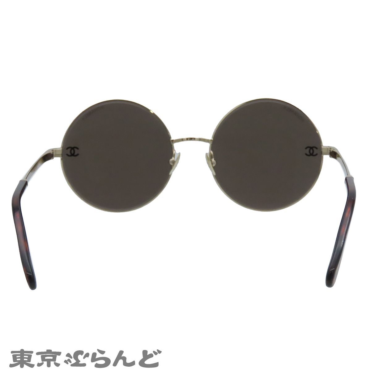 シャネル CHANEL ラウンドサングラス CH4268 ゴールドxブラウン メタル 