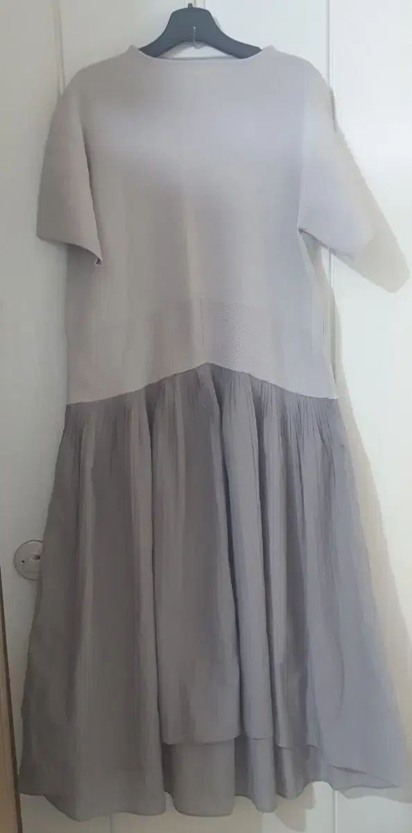 (システム)ニットシフォンワンピース