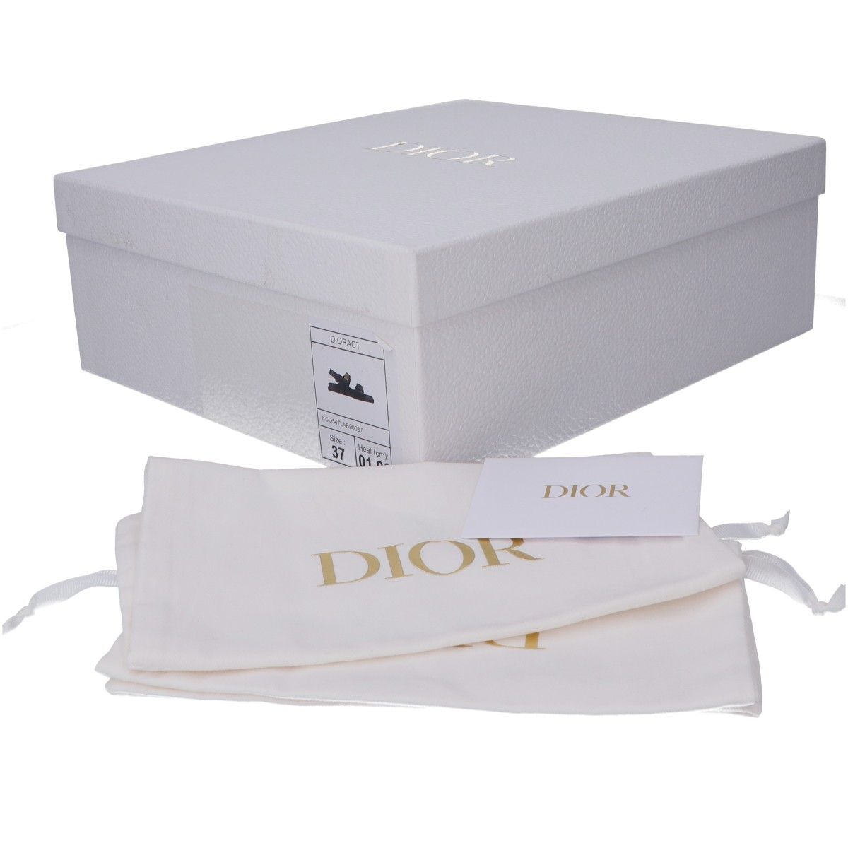 DIOR　ディオール　新品未使用 KCQ547LAB_S900 26SS Dioract/ディオールアクト ラムスキン メタルロゴ バックストラップフラットサンダル　37