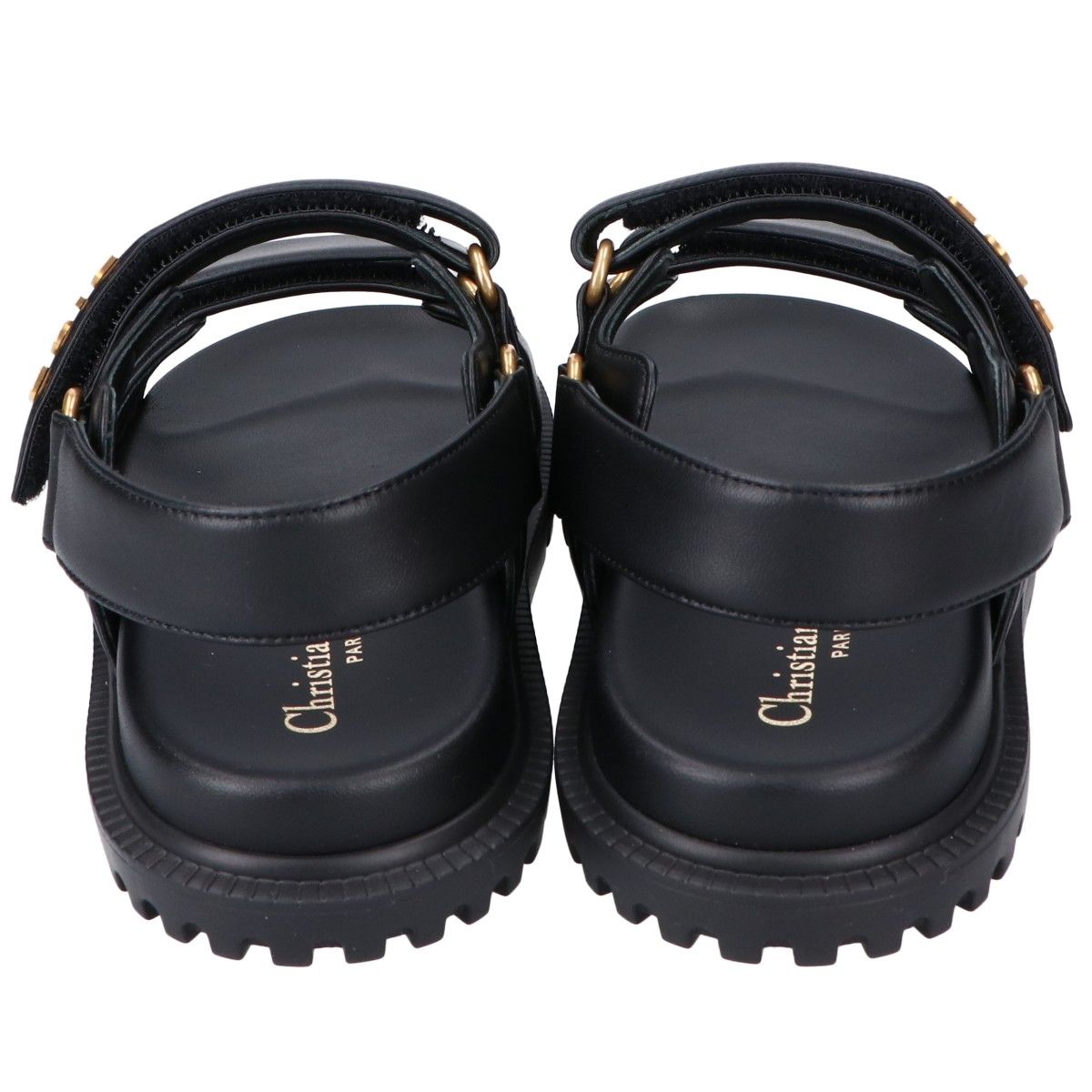 DIOR　ディオール　新品未使用 KCQ547LAB_S900 26SS Dioract/ディオールアクト ラムスキン メタルロゴ バックストラップフラットサンダル　37