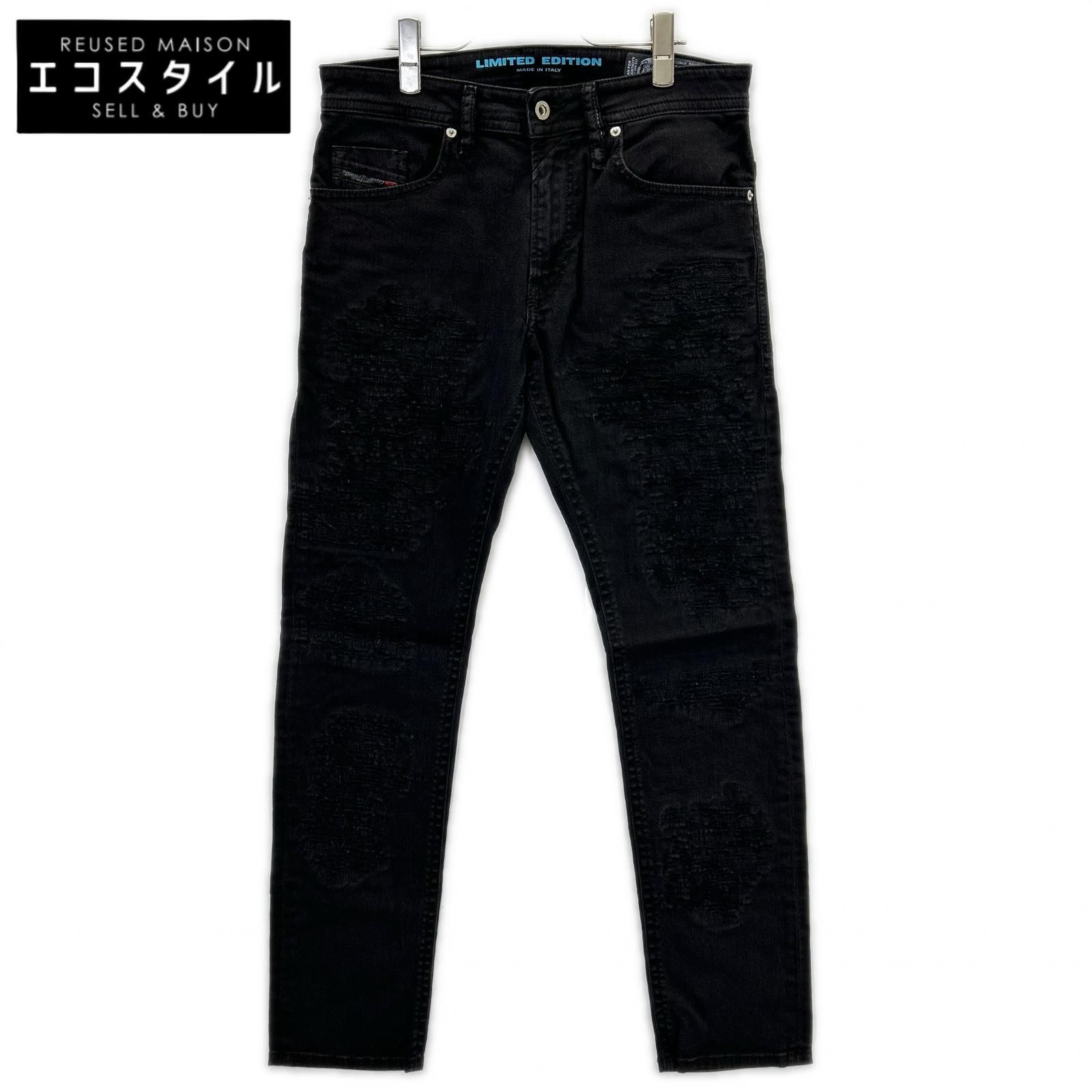 DIESEL　ディーゼル　ブラック LU-THOMMER USED加工 パンツ　W30-L30