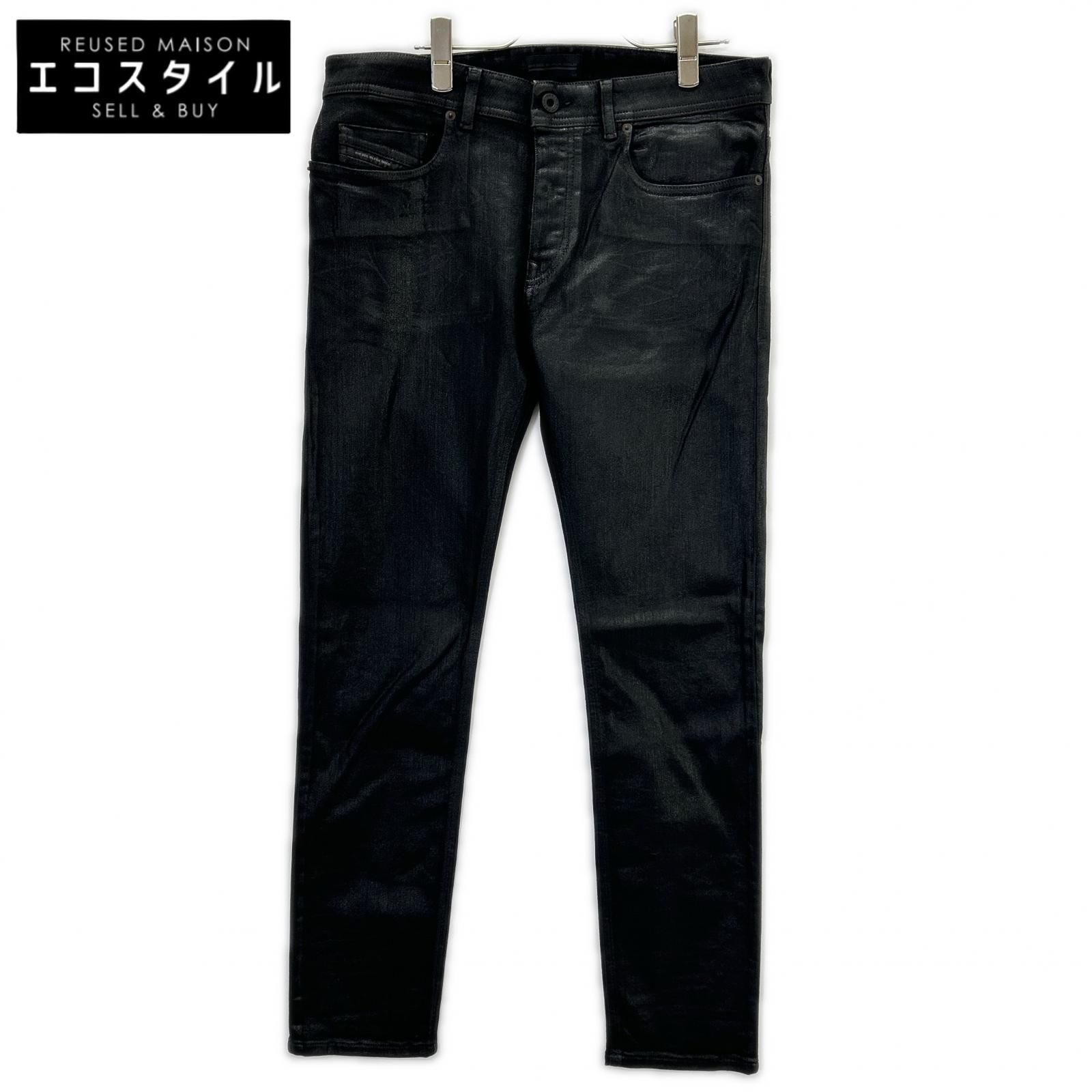 DIESEL BlackGold　ディーゼルブラックゴールド　ブラック コーティング スリム パンツ