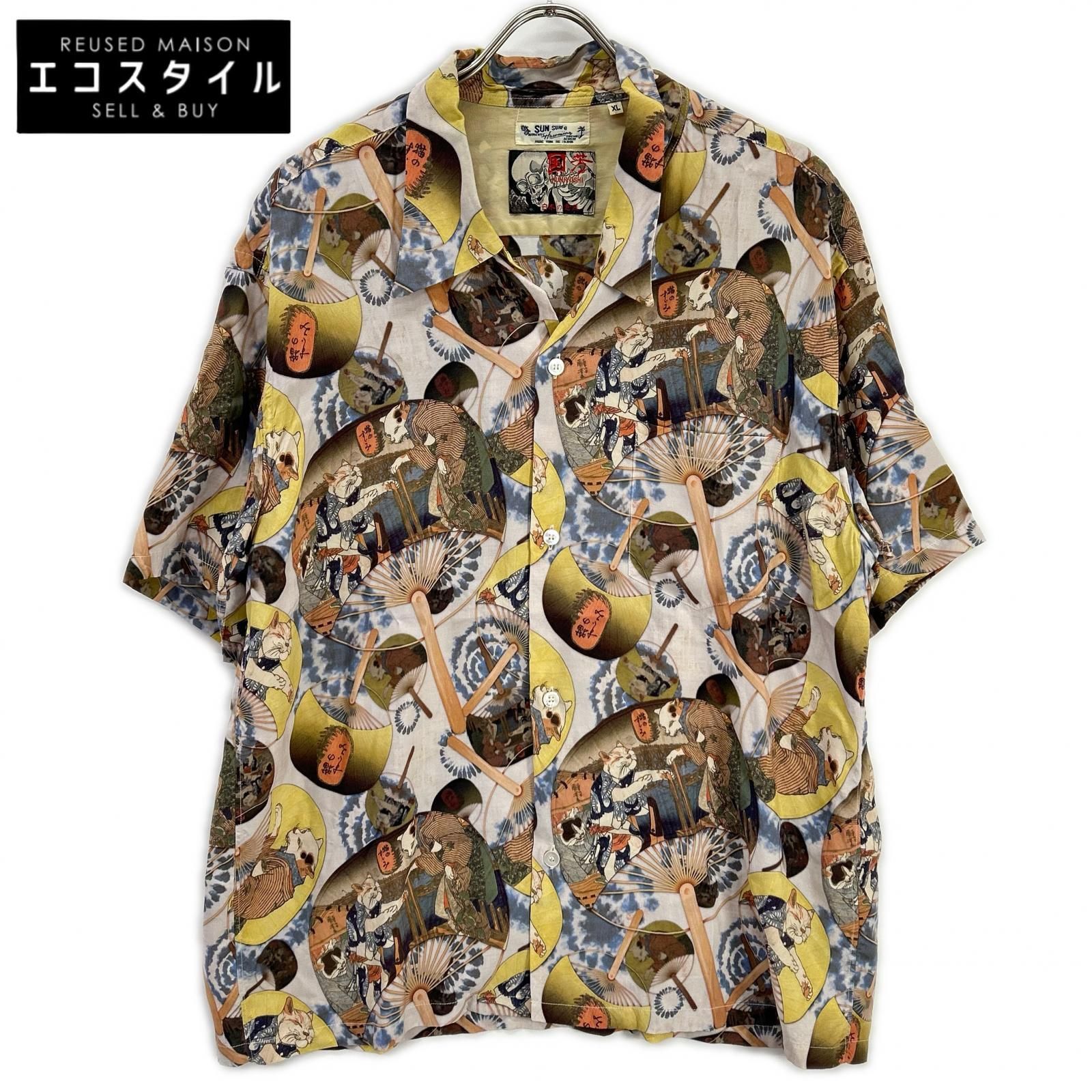 SUN SURF　サンサーフ　【×歌川国芳】SS39324 マルチカラー SPECIAL EDITION 猫のすゞみ アロハシャツ　XL