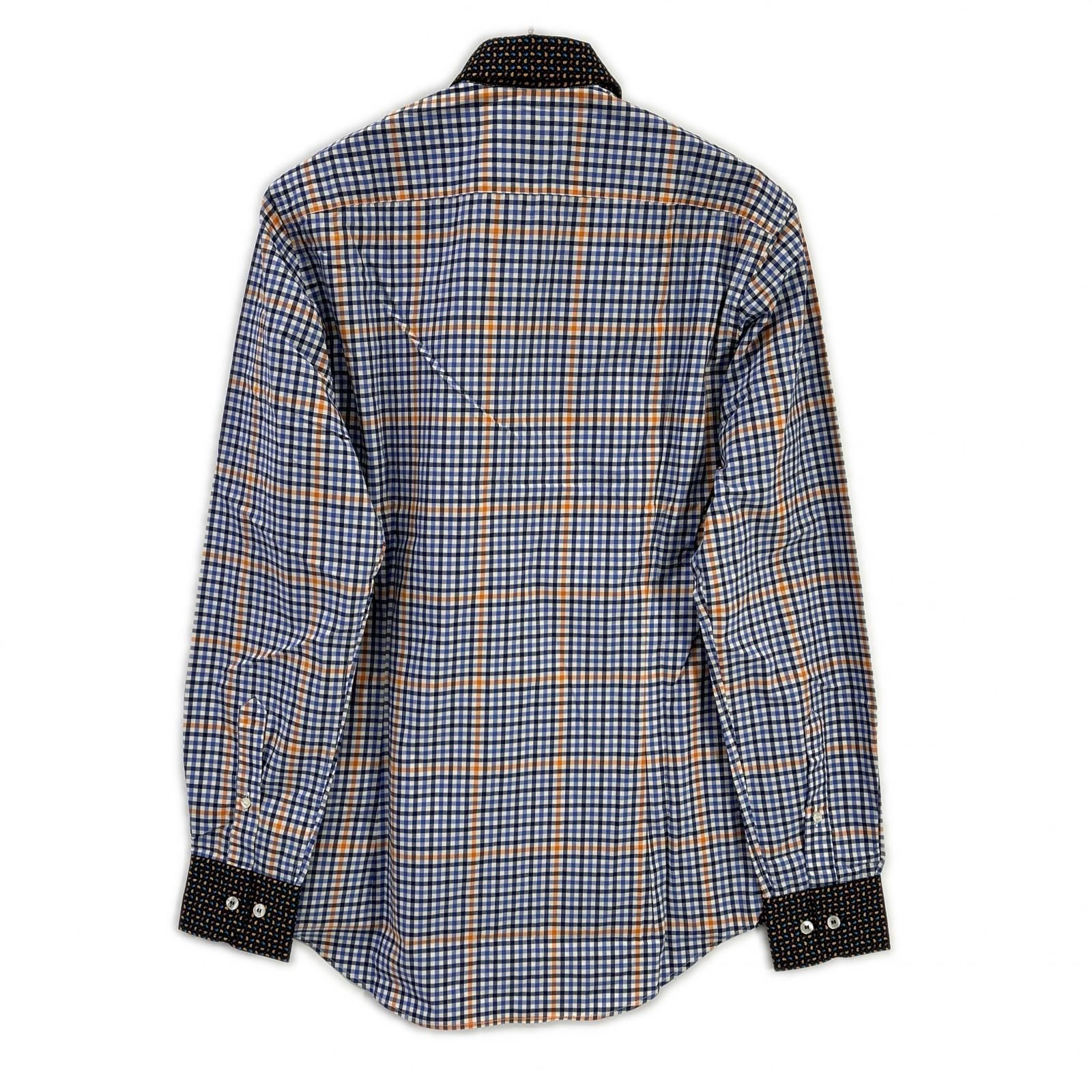 ETRO エトロ ブルー ペイズリーカラー チェック柄 ロングスリーブ