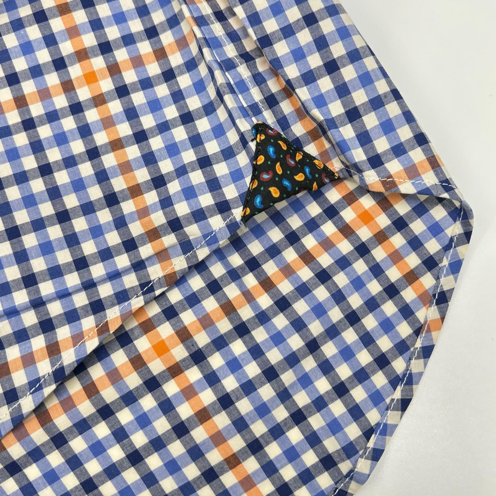 ETRO エトロ ブルー ペイズリーカラー チェック柄 ロングスリーブ