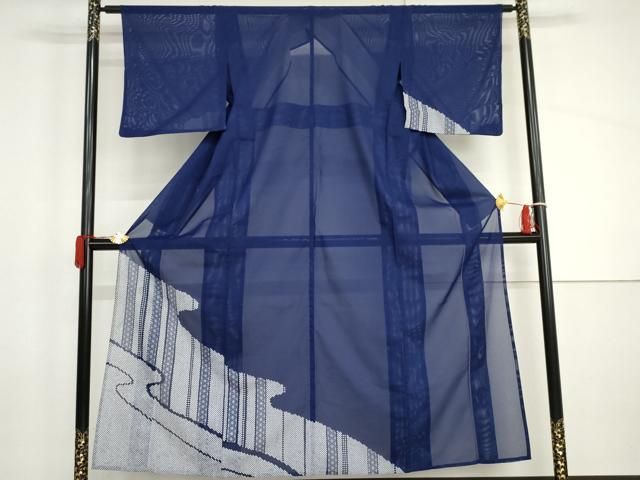 平和屋着物＊夏物　訪問着　絽　鹿の子麻の葉文様　洗える着物　AABI9755cs