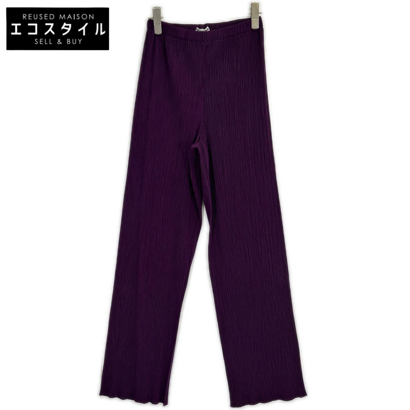 ISSEY MIYAKE　イッセイミヤケ　IM94-FF905 パープル プリーツイージーパンツ　S