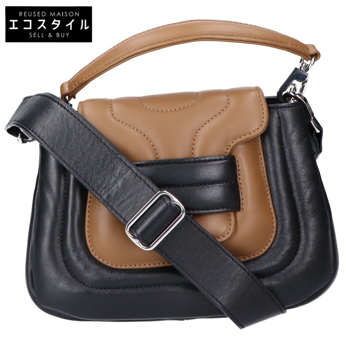 PIERRE HARDY　ピエールアルディ　25FW ラムレザー アルファパッド ハンドバッグ 2WAY