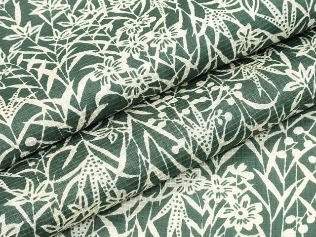 平和屋着物＊夏物　小紋　絹紅梅　草花尽くし　正絹　逸品　CABH1234ng