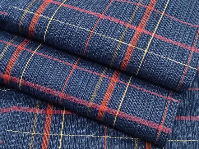 平和屋着物∴夏物　阿波しじら織　浴衣　格子柄　綿　逸品　CABH1235ng