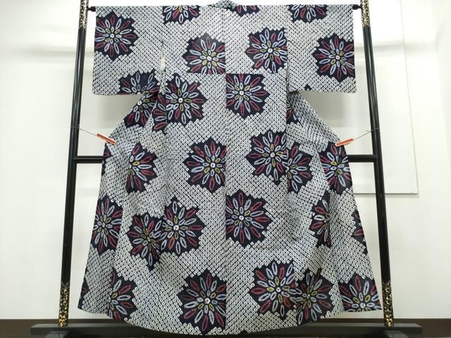 平和屋着物∴夏物　浴衣　有松鳴海絞り　花火　綿　逸品　CABH1238ng
