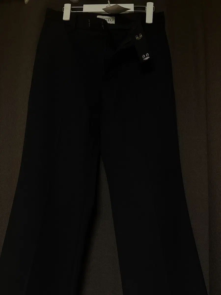 26SS レクト バー​​ジンウール フレアフィット パンツ ブラック s