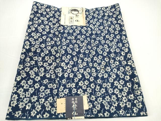 平和屋着物＊夏物　竺仙鑑製　浴衣　反物　着尺　楓尽くし　証紙付き　綿　逸品　未使用　DABD8502zzz