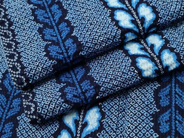 平和屋着物∴夏物 浴衣 枝葉間道 リップル生地 綿 逸品 CABH1256ng