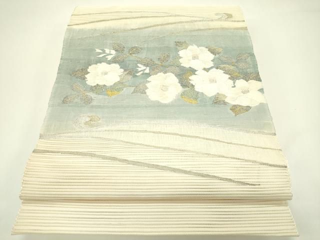 平和屋着物＊夏物　八寸名古屋帯　絽綴れ　草花文　正絹　逸品　CABG7482rv