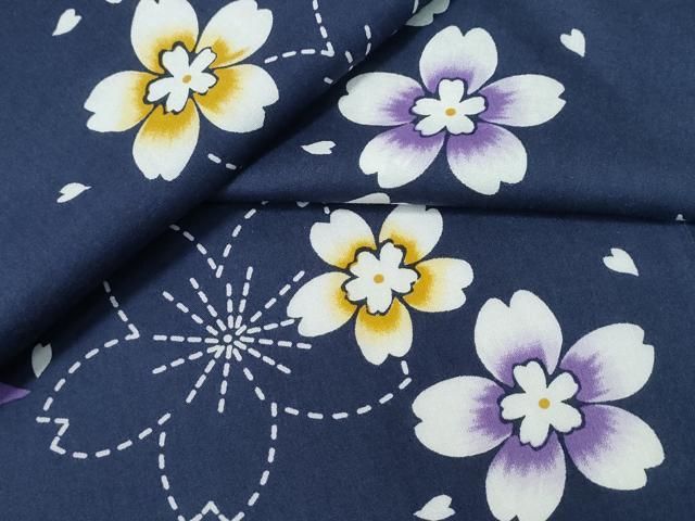 平和屋着物∴夏物　浴衣　舞桜　綿　逸品　CABH1272ng