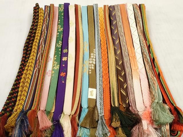 平和屋着物●和装小物　帯締め20本セット　手組　刺繍　高麗組　笹浪組　観世組　冠組　金糸　逸品　DABD8300zzz