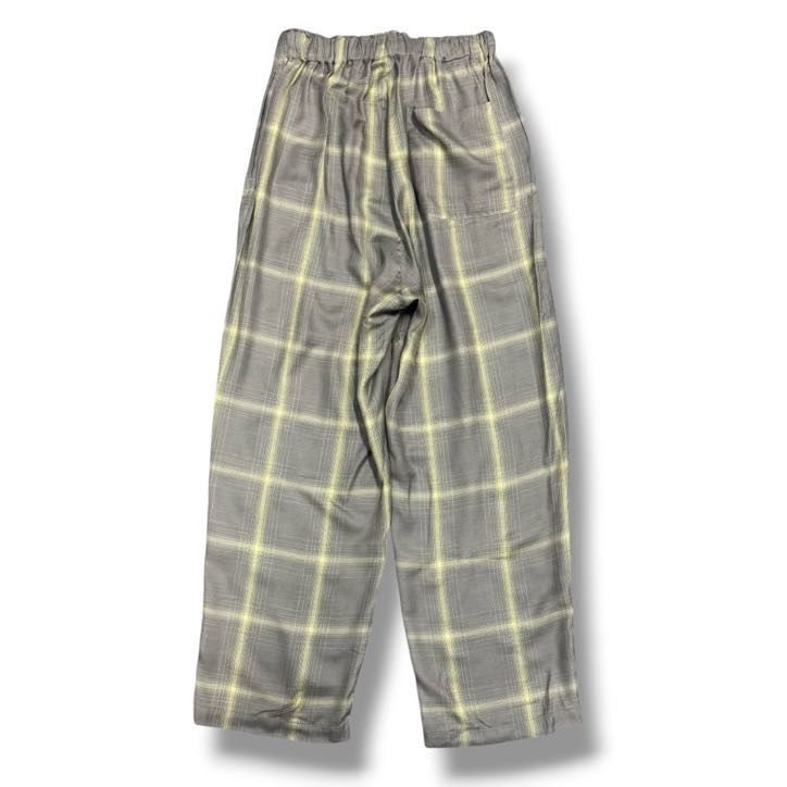 参考上代39,600円 未使用品 YOKE 24AW RAYON WOOL OMBRE PLAID EASY PANTS レーヨンウールオンブレプレイドイージーパンツ ヨーク YK24FW0792P グレー 1 1807A1