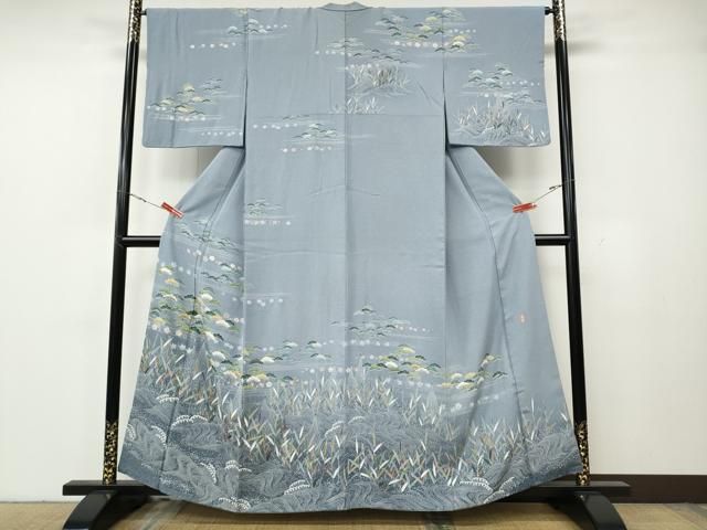 平和屋着物●訪問着　作家物　立波草花文　暈し染め　金彩　まるやま扱い　正絹　逸品　CABG5542ut