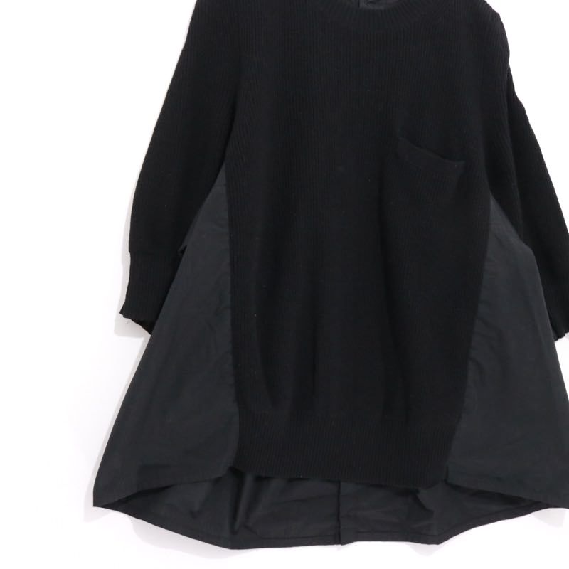 中古A】サイズ 3 サカイ バック プリーツ ハイブリッド ニット プル