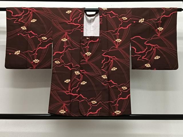 平和屋着物#道行コート 舞花文 正絹 逸品 CABG3865ua