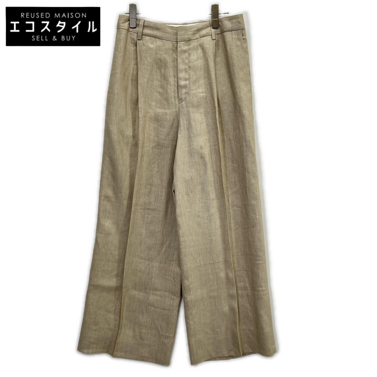 Deuxieme Classe　ドゥーズィエムクラス　23SS ベージュ リネンワイドトラウザーパンツ　36