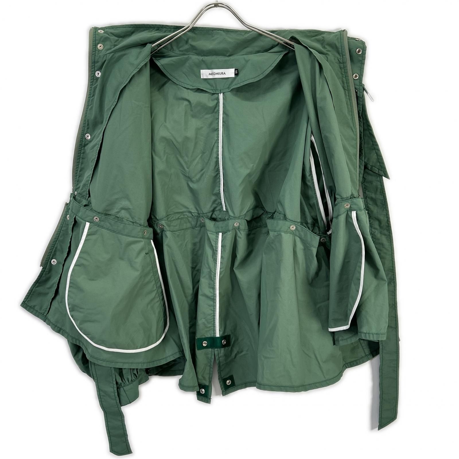 MEGMIURA メグミウラ グリーン 4WAY Pin tuck Nylon Short Mountain 