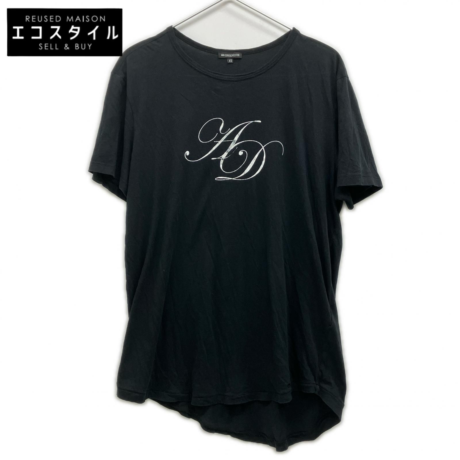 ANN DEMEULEMEESTER　アンドゥムルメステール　2009-10aw RE-EDITION ブラック ロゴプリント 復刻Tシャツ　XS