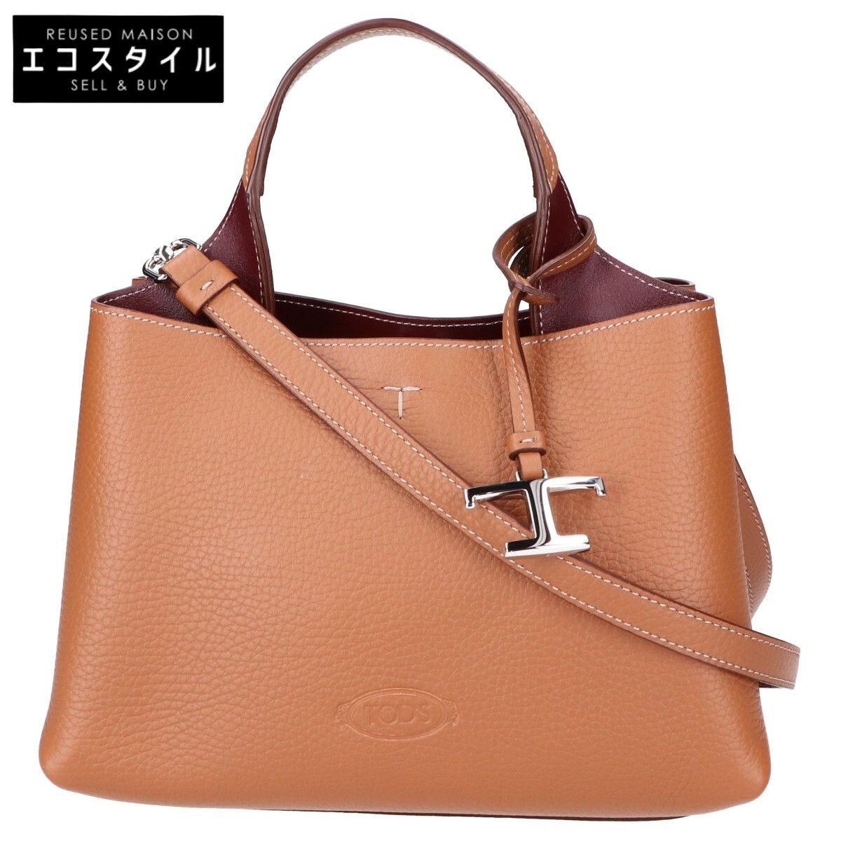 TOD'S　トッズ　【美品】XBWAPAEL000QRI9P13 T タイムレス レザーバッグ マイクロ 2WAYショルダー