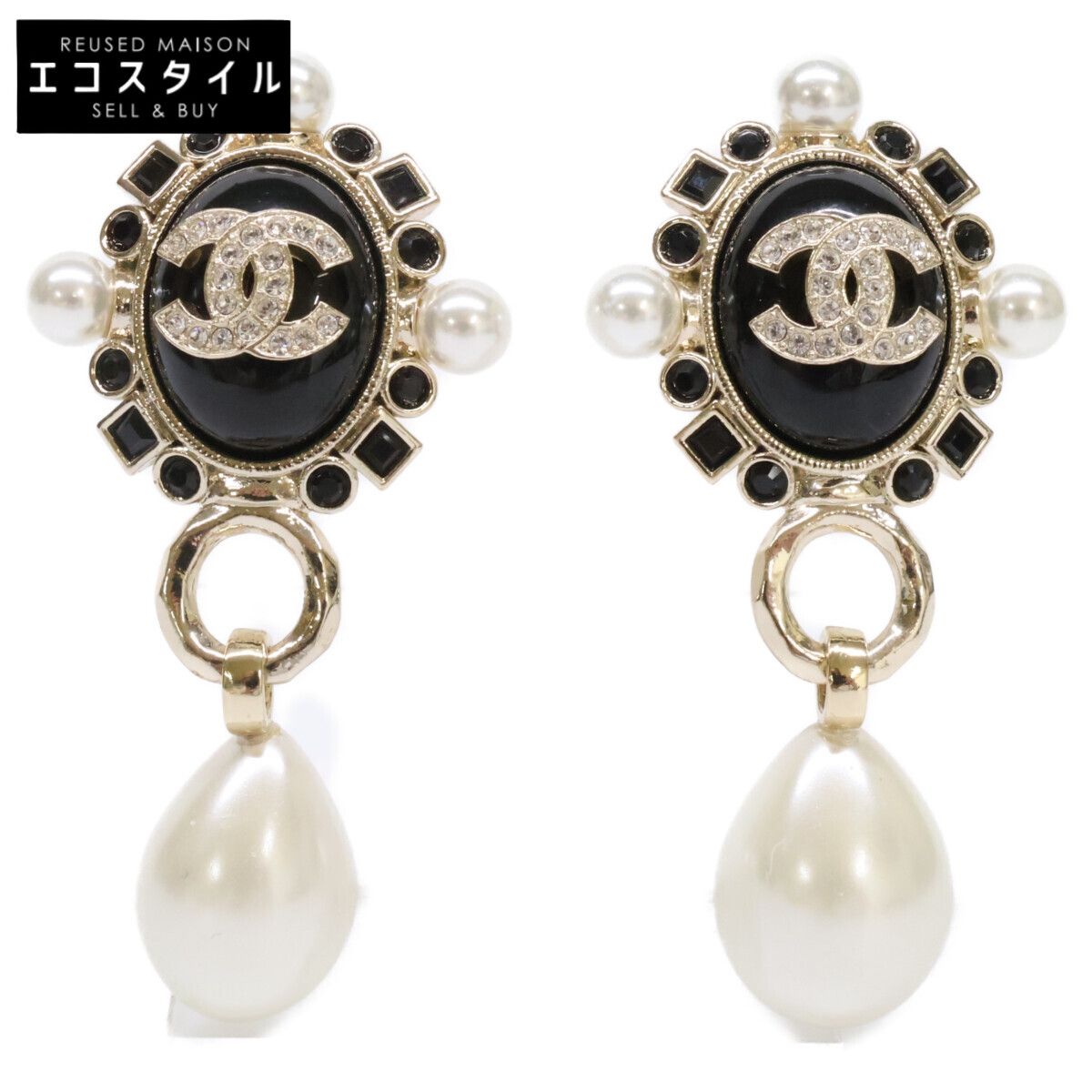CHANEL シャネル B22P イミテーションパール ビジュー ココマーク ドロップ