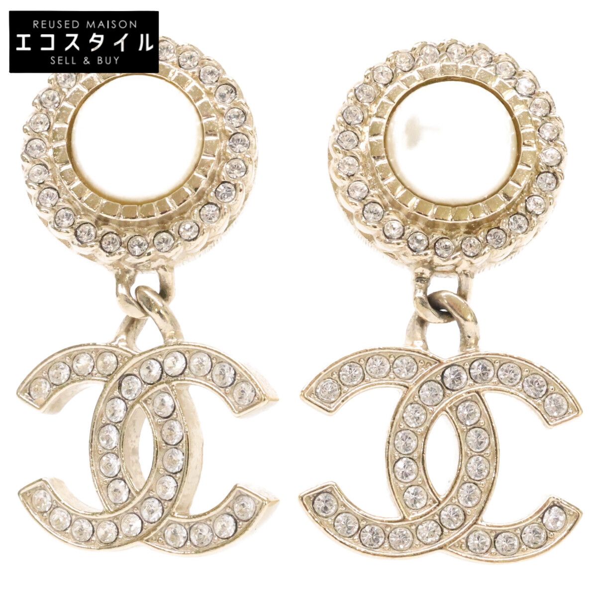 CHANEL　シャネル　B21B ココマーク イミテーションパール ラインストーン