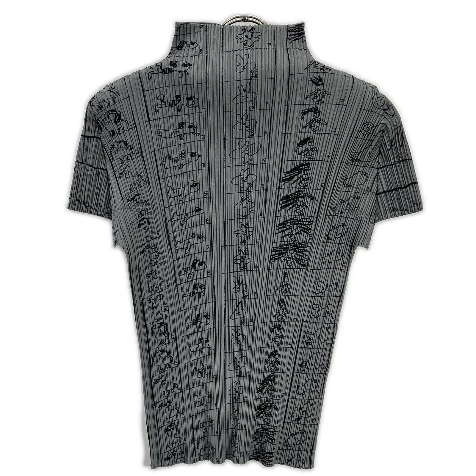 PLEATS PLEASE プリーツプリーズ PP71-JK716 グレー コミックイラスト