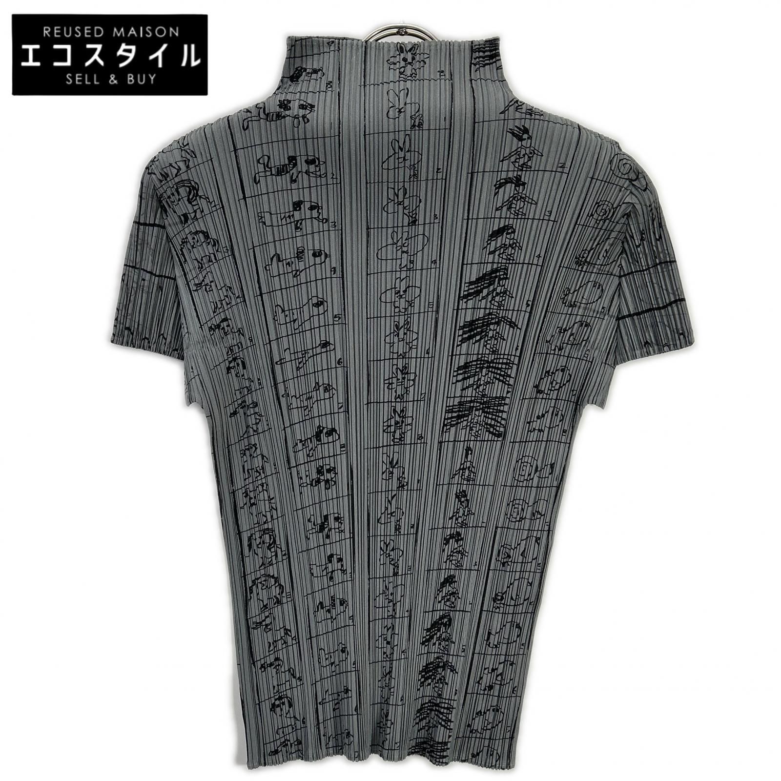 PLEATS PLEASE プリーツプリーズ PP71-JK716 グレー コミックイラスト