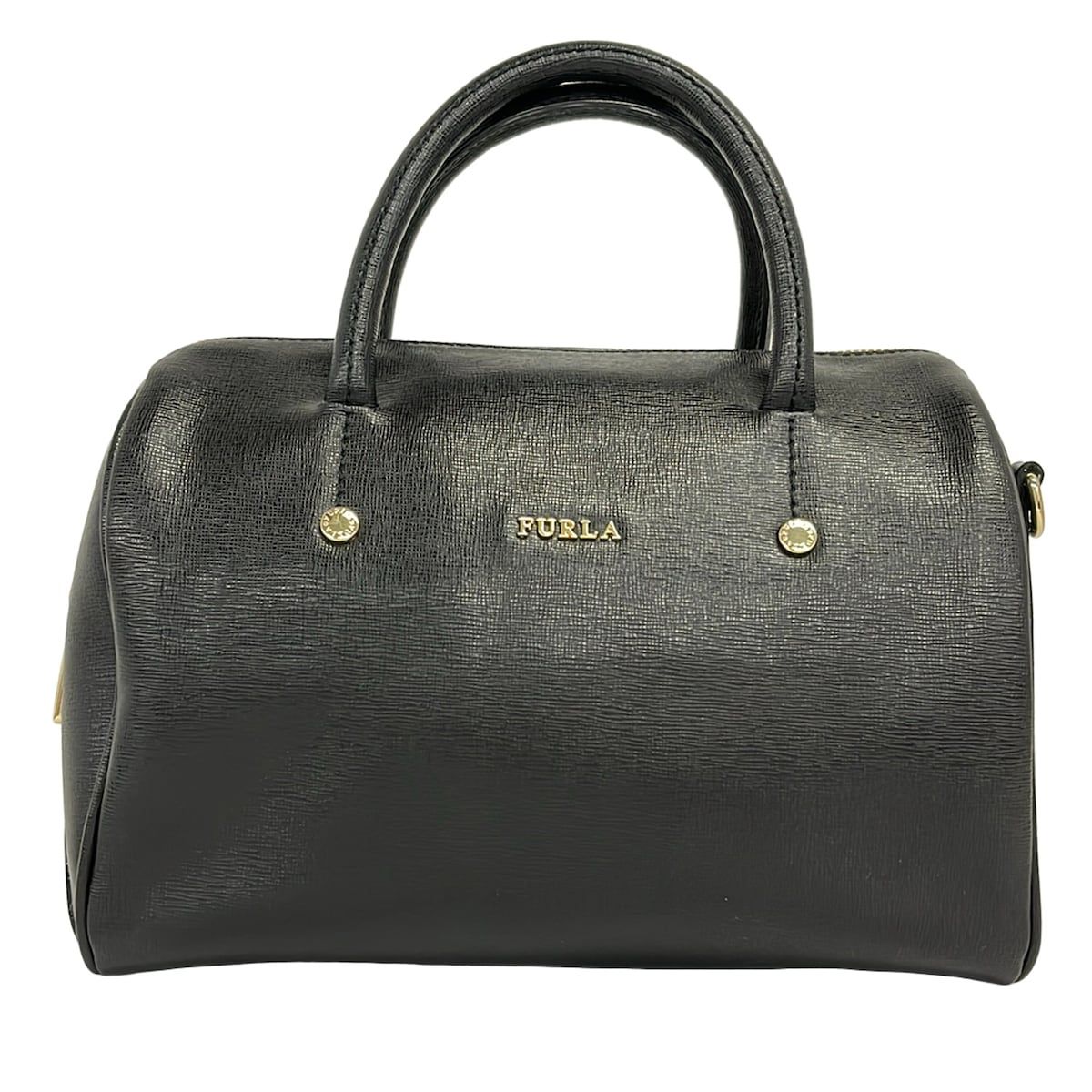 FURLA(フルラ) ハンドバッグ - 黒 ミニボストン レザー