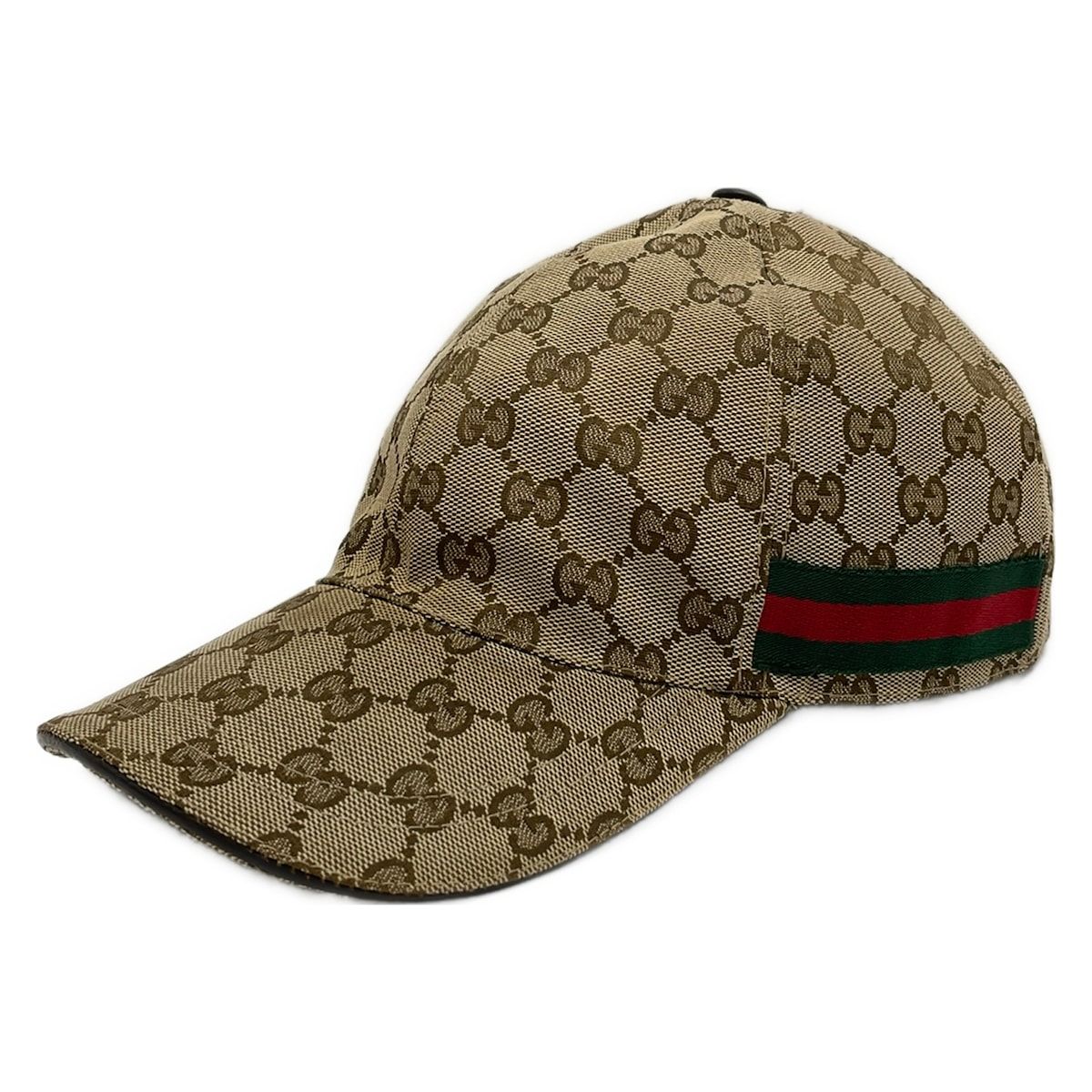 GUCCI(グッチ) キャップ - ライトブラウン×ブラウン×マルチ GG柄/シェリー(ウェブ)