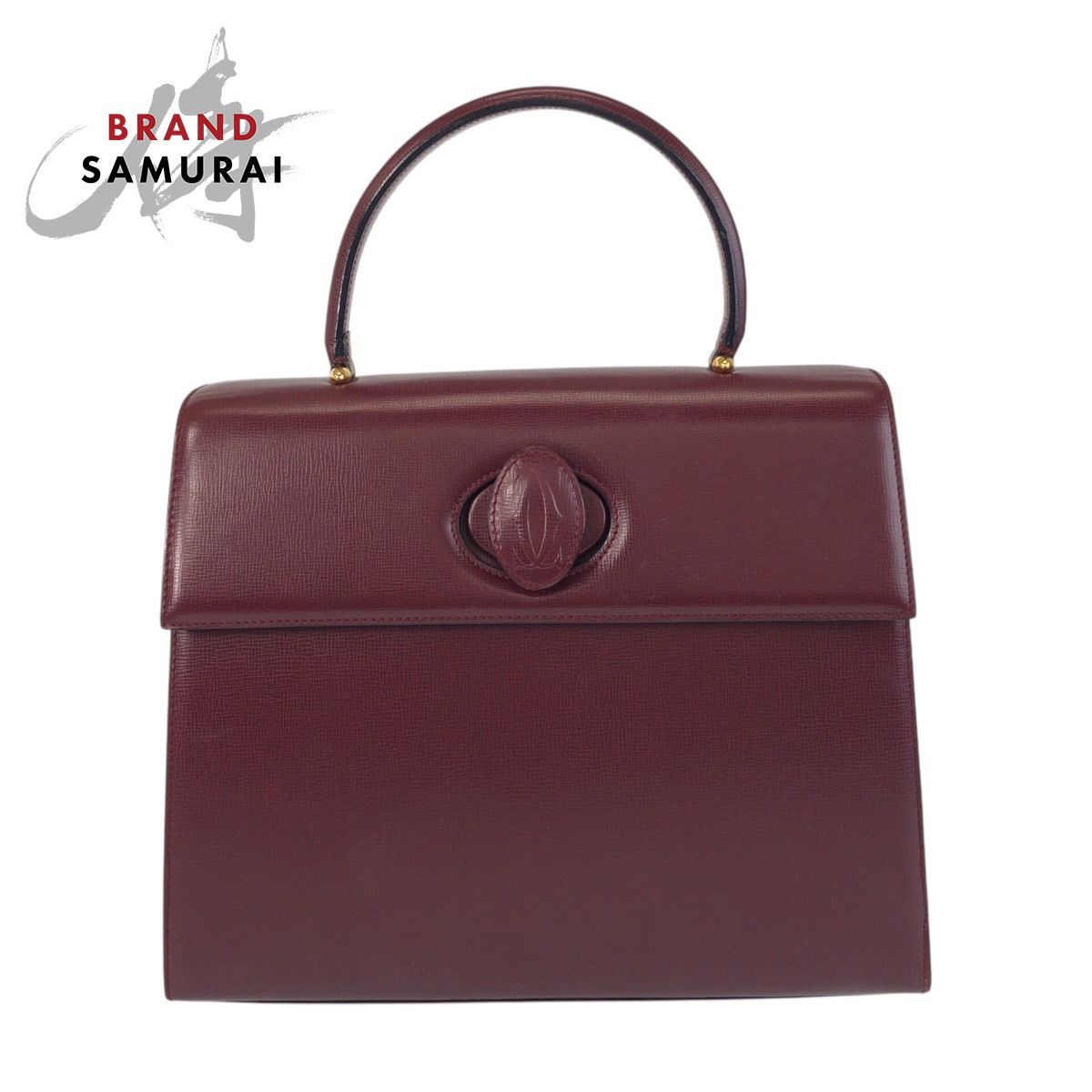 美品 CARTIER カルティエ ヴィンテージ マストライン ボルドー ゴールド金具 レザー ハンドバッグ レディース 603064【中古】