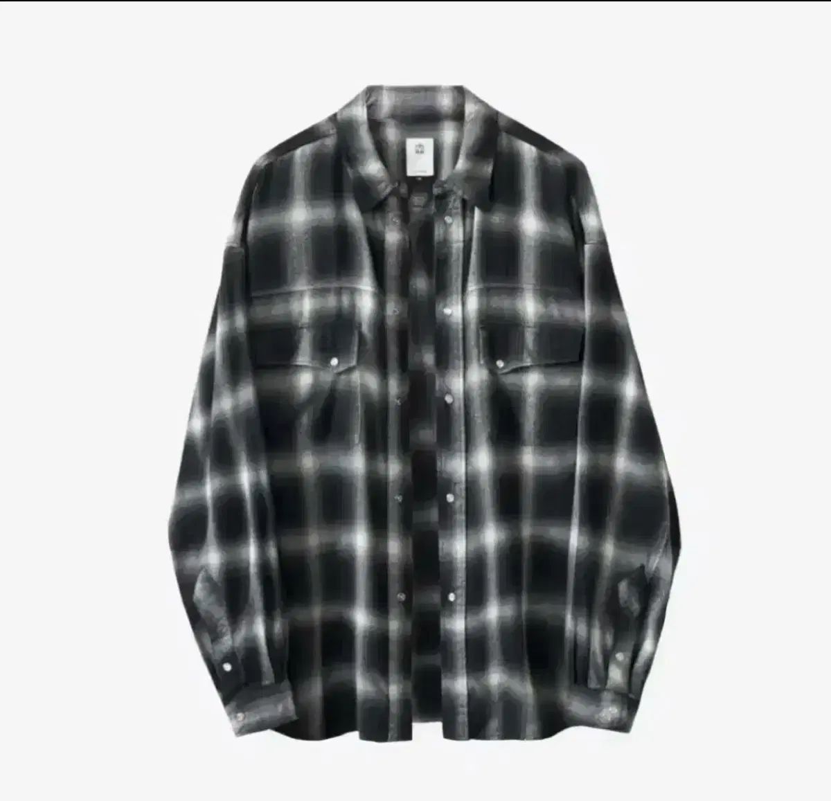 4 ポリテテル ウェスタン CHECK シャツ オンブレ インク 白