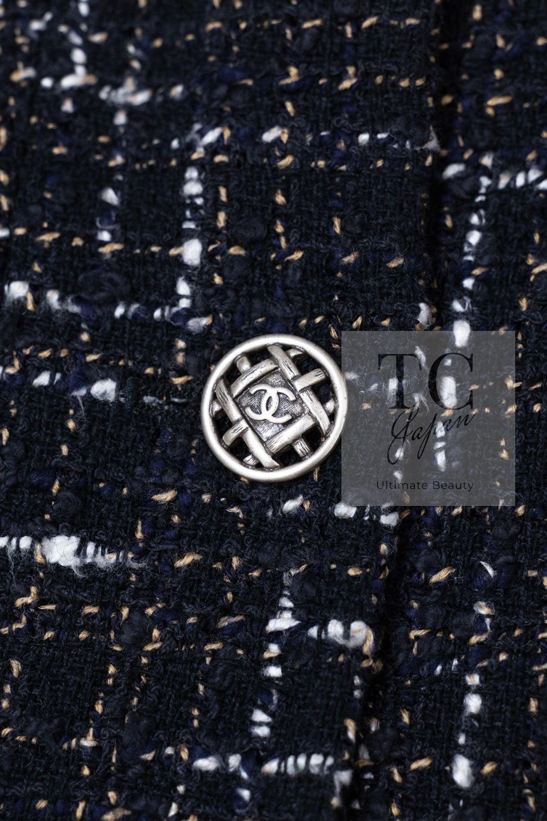 シャネル ジャケット CHANEL ブラック ブラウン ホワイト エポレット