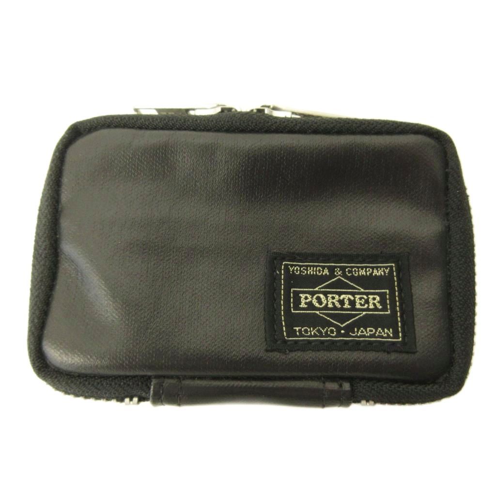 ポーター PORTER アルーフ ALLOF カギ マルチキーケース 小物 6連 ロゴ パッチ レザー 黒 ブラック 0605