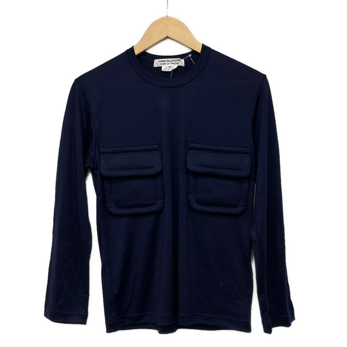 COMMEdesGARCONS COMMEdesGARCONS(コムデギャルソンコムデギャルソン) 長袖カットソー サイズXS レディース美品 - ネイビー クルーネック