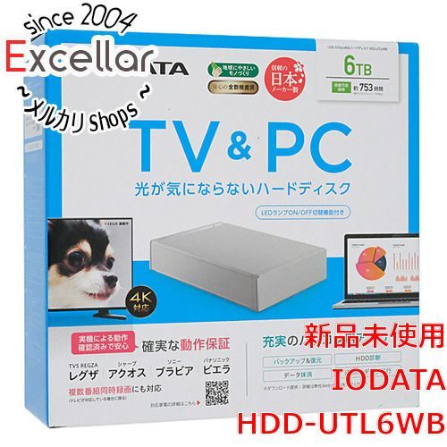 [bn:10] I-O DATA　外付けHDD HDD-UTL6WB　ホワイト