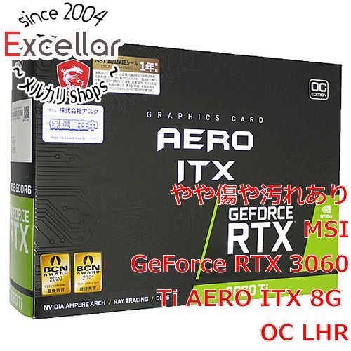 [bn:3] MSI製グラボ　GeForce RTX 3060 Ti AERO ITX 8G OC LHR　PCIExp 8GB 元箱あり