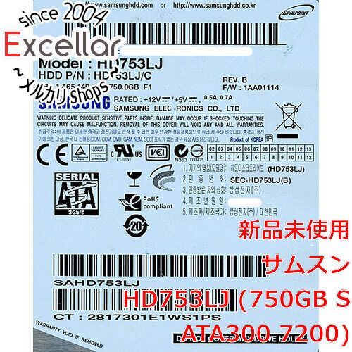 [bn:9] Samsung製HDD　HD753LJ　750GB SATA300 7200