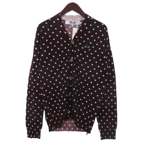 プレイコムデギャルソン PLAY COMME des GARCONS Polka Dot Cardigan ドット カーディガン ウール M ボルドー