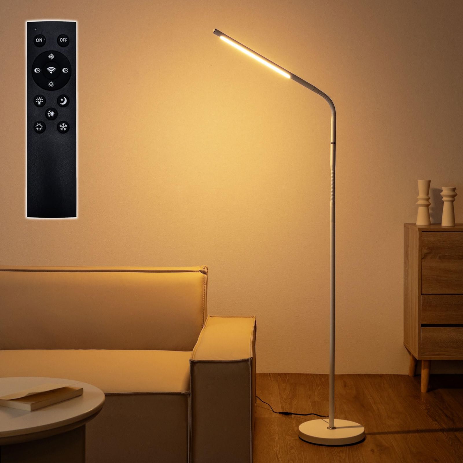 ☆新品☆VENTOTA フロアライト 間接照明 フロアスタンド リモコン付き スタンドライト 照明 コーナー照明 LED おしゃれフロアランプ 調光調色 シンプル ホワイト Liio-fx WH 39e8e981