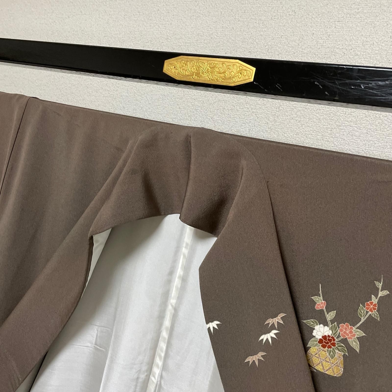 作家物 付下げ ちりめん 上品な染め 着物 正絹 X-3250