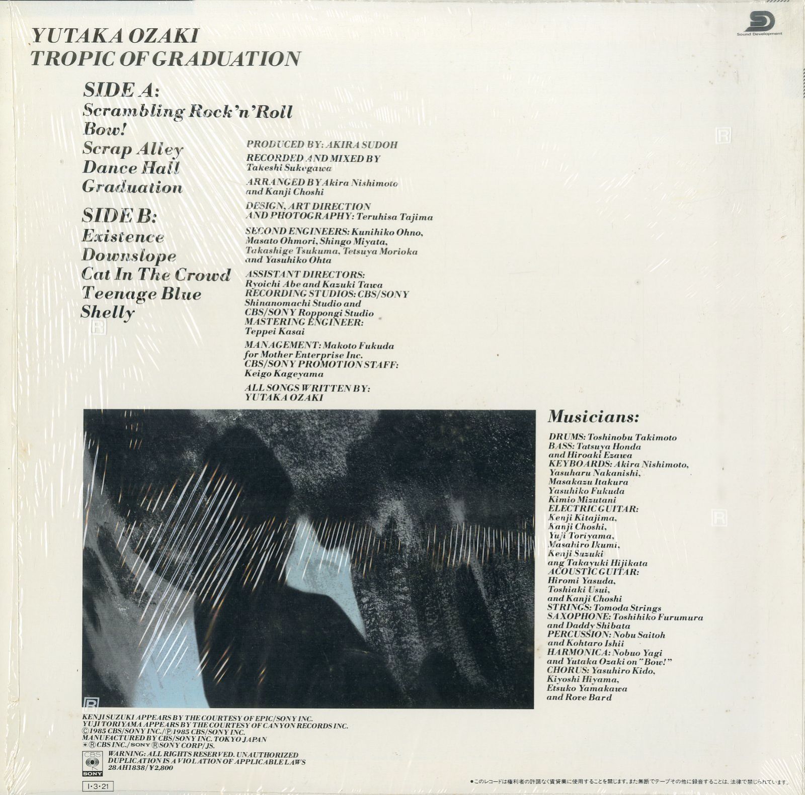 LP1枚 / 尾崎豊 / 回帰線 Tropic Of Graduation (1985年・28AH1838