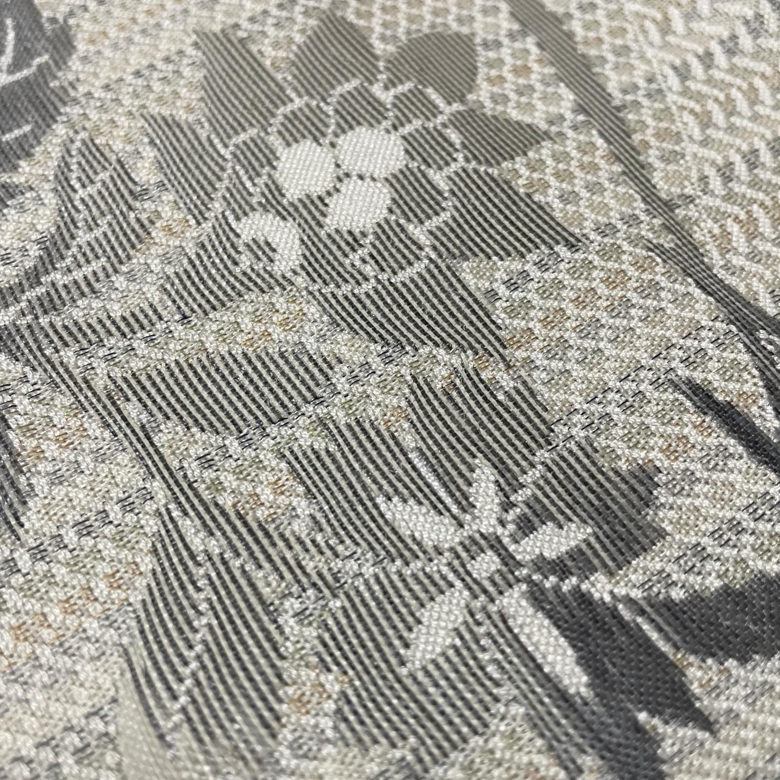 本場筑前博多織 名古屋帯 花模様 上品な色味 八寸 正絹 着物 X-3279