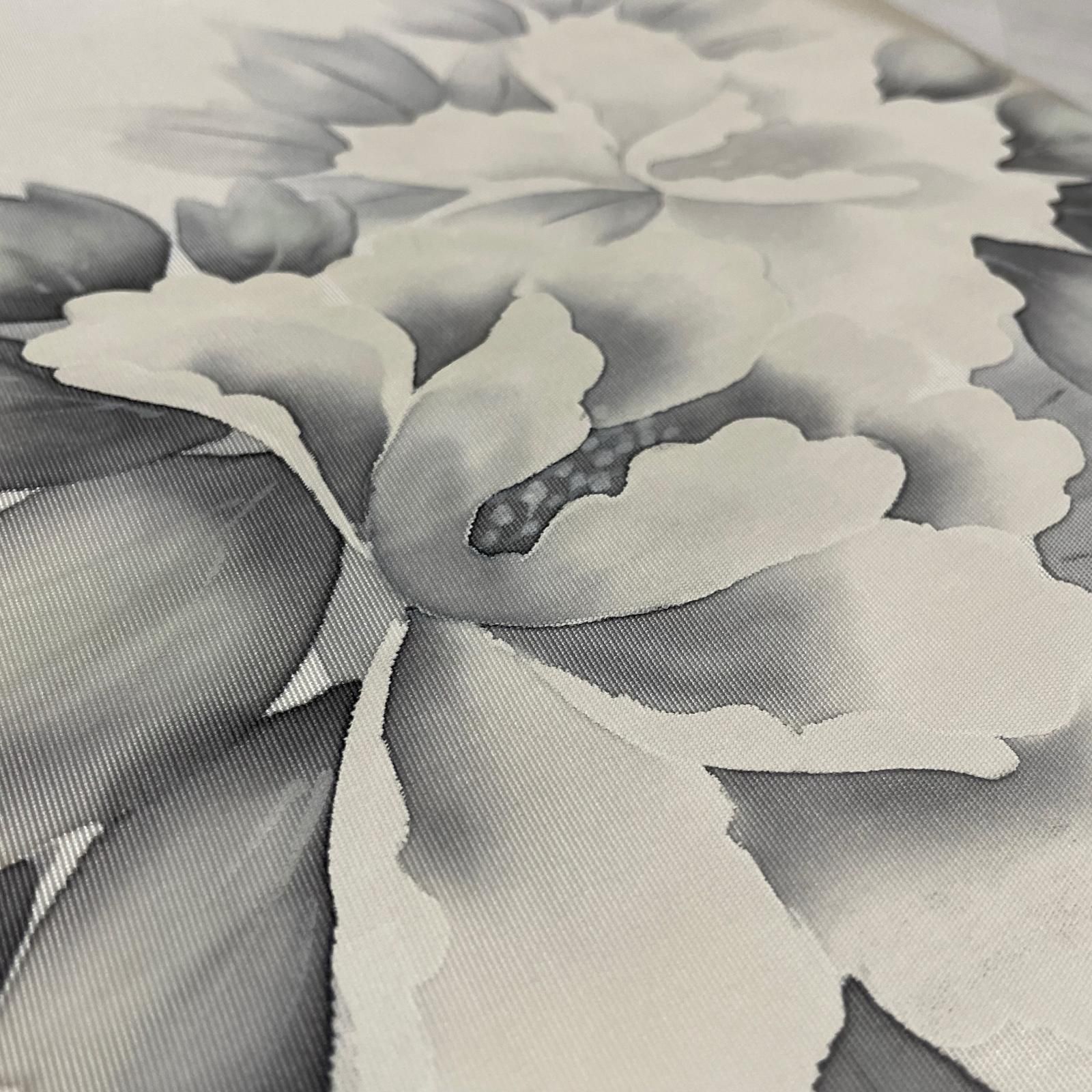 作家物 名古屋帯 塩瀬 墨書きの花模様 九寸 正絹 着物 X-3285