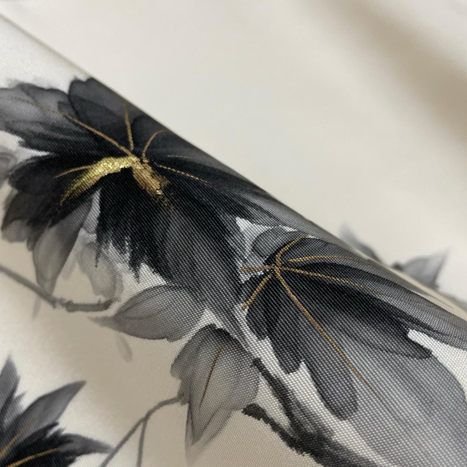 作家物 名古屋帯 塩瀬 墨書きの上品な花模様 九寸 正絹 着物 X-3303